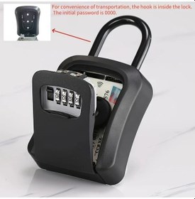 Resim Xuweiwei Siyah 4 Haneli Kombinasyonlu Taşınabilir Anahtar Kasası Dayanıklı Plastik Metal 