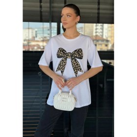 Resim Kurdele Baskılı Oversize T-Shirt 