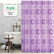 Resim Tropik Banyo Duş Perdesi 5033 Tek Kanat Lila 1X180x200 