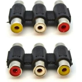 Resim Platoon 3lü Rca Ara Aparat Lale Ek Rca Birleştirici Rca Dişi Dişi 