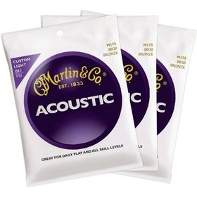 Resim Martin M175Pk3-80/20 Bronze Custom Light 11-52 Akustik Gitar Tel 