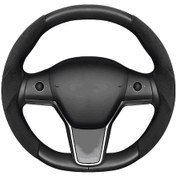 Resim Erkekler Ve Kadınlar İçin Araba Direksiyon Simidi Kapağı, Kaymaz Nefes Alabilir Direksiyon Simidi Kapağı, Telsa Model 3 / Y İçin Yedek. 