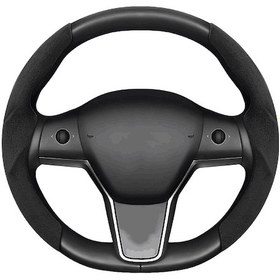 Resim Erkekler Ve Kadınlar İçin Araba Direksiyon Simidi Kapağı, Kaymaz Nefes Alabilir Direksiyon Simidi Kapağı, Telsa Model 3 / Y İçin Yedek. 