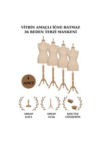 Resim 4 Adet Vitrin Amaçlı 36 Beden Terzi Vitrin Mankeni İğne Batmaz 