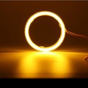 Resim 110mm-1pcs Sarı-led Angel Eyes Beyaz Kırmızı Mavi Sarı Moto Halo Halka Işık Angel's Eye Far Drl Gündüz Farı Led 
