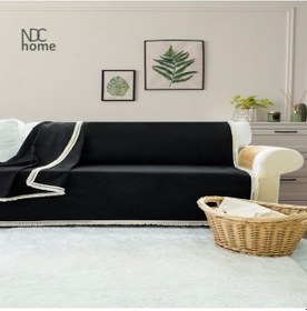 Resim Dnc Home Tekstil Ndchome Premium Keten Siyah Ponponlu Koltuk Örtüsü 170 X 220 