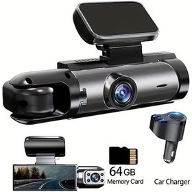 Resim Dream011 1080p Çift Kameralı Araç Kamerası 64gb Hafıza Kartı Ve Hızlı Şarj Aparatı 