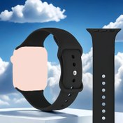 Resim For Apple Watch için Silikon Spor Kayışı, Suya Dayanıklı, Yumuşak Konfor, Basmalı Düğme Tokası, Seri 1-10/SE/Ultra ile Uyumlu, 38-49mm, Pilsiz Dayanıklı Yedek Bileklik 