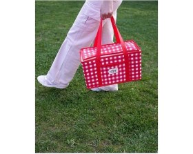 Resim Alas Termo Lüks Piknik Çantası Kırmızı Ekoseli 35 x 20 x 20 cm 