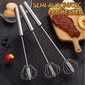 Resim Paslanmaz Çelik Yarı Otomatik Yumurta Çırpıcı - Elde Tutulan Çırpıcı, Krem ve Soslar için Mükemmel, Halloween, Noel, Paskalya, Şükran Günü için İdeal - Temel Mutfak Aleti 