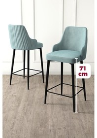 Resim Canisa Enox Serisi 6 Adet Su Yeşili Sandalye Mutfak Bar Sandalyesi Babyface Kumaş Siyah Metal Ayak Sandalyeler Su Yeşili Ayaklar Siyah 