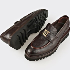 Resim Elle Shoes Kahve Deri Erkek Klasik Loafer 
