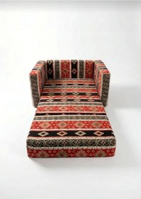 Resim Çocuk Koltuğu Komple Sünger Katlanabilir Yataklı Minder Yatak 0-4 Yaş Siyah Kilim Desen Standart 