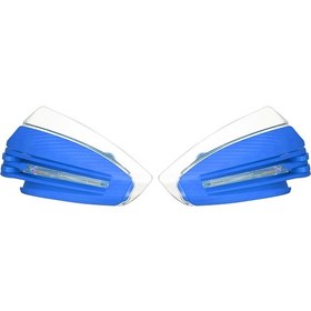 Resim Tenfowee Motorcycle Universal 22mm Kolluk Koruyucu Led Sinyal Işığıyla Su Geçirmez Rüzgar Engeli Mavi 