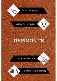 Resim Deriwork Hakiki Kuzu Derisi Siyah Gömlek Yakalı Düğmeli Erkek Deri Ceket Siyah 