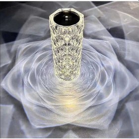 Resim Kristal Masa Lambası Rgb Renk Değiştiren Gece Lambası 16 Renk Dokunmatik Kontrol Kumandalı Renkli 