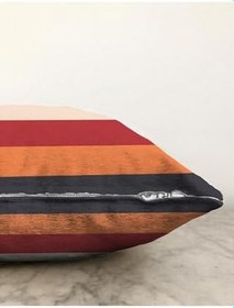 Resim RealHomes Renkli Düz Çizgili Dijital Baskılı Dekoratif Raşel Örme Yastık Kırlent Kılıfı, Sonil-KRyl303-55x55cm 