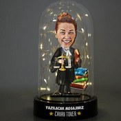 Resim Kadın Avukat Karikatürlü Işıklı Fanus Biblo 