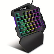 Resim HXSJ V100 Ergonomik Tek Elle Kullanılabilen Oyun Klavyesi, 35 Tuşlu Kompakt Tasarım, RGB Aydınlatma, USB ile Çalışan, İnce Film Tuşlar ile Geliştirilmiş Oyun Deneyimi 