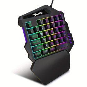 Resim HXSJ V100 Ergonomik Tek Elle Kullanılabilen Oyun Klavyesi, 35 Tuşlu Kompakt Tasarım, RGB Aydınlatma, USB ile Çalışan, İnce Film Tuşlar ile Geliştirilmiş Oyun Deneyimi 