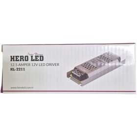 Resim Hero Led 12.5 Amper Ultra Slim Kasa 12 Volt Şerit Led Trafosu - 