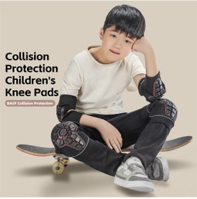 Resim Vkemall Çocuklar İçin Yüksek Yoğunluklu Dolgulu Dikişli Diz Koruyucusu - Kaykay, Bisiklet, Rolbeyke Sporları İçin Güvenli Koruma Siyah 