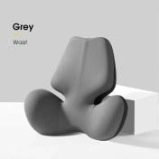 Resim Sunshine022 Gri Hafıza Köpüğü Bel Yastığı Ayarlı Kayış Ofis Araç Koltuğu 