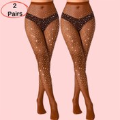Resim 2 adet Kadınlar için Taşlı Balık Fileli Tayt - Parıldayan İnce Crotchless Tasarım, Seksi Gece Kulübü ve Parti Giyimi, Sadece Elde Yıkama, Fantazi Teması, Düz Renk, Seksi Tayt, Parti Kıyafeti, Fantazi Temalı Giyim, Taşlı Süslemeler, Dar, Kadınlar için Çorap, Balık Fileli, Tayt, Kadınlar için Seksi Tayt, Sissy Aksesuarları, Kadınlar için İç Giyim, Kadınlar için Sıcak Giyim 