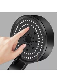 Resim 5 Fonskiyonlu Turbo Yüksek Basınçlı Siyah Duş Başlığı Siyah 