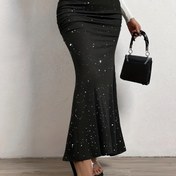 Resim Kadınlar için Şık Turkuaz Pullu Büzgülü Yüksek Bel Etek - Zayıflatıcı Bodycon Tasarım, İlkbahar & Yaz Etkinlikleri için Mükemmel, Elde Yıkama/Kuru Temizleme, Polyester 