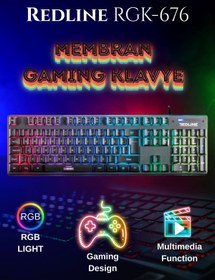 Resim Redline ışıklı Rgk-676 Rgb Sessiz Gaming Klavye – Ergonomik Tasarım, Multimedya Kısayolları, Türkçe Q 