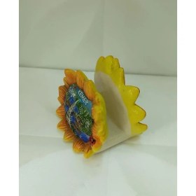 Resim Ayçiçek Peçetelik Seramik Peçete Yemek Antalya Görselli Mutfak Tezgah Masa Dekor 