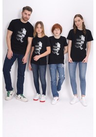 Resim Toontoy Unisex Çocuk Atatürk Baskılı Tişört Siyah 