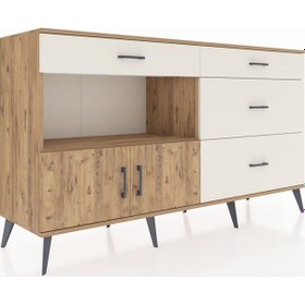 Resim Hyperion Konsol Tek Raflı 4 Çekmeceli 2 Kapaklı 176x44x99 Çam-çam Çam-çam/aytaşı 