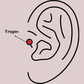 Resim Taşveoyunatölyesi 316l Çelik Gümüş Renk Zirkon Taşlı Mavi Boncuk Detay Tragus Piercing Tg27pr1325 Çok Renkli 