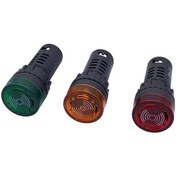 Resim Hatfon Siren Işıklı Flaşör Buzzer Yeşil Led Ad16-22Sm 24V Dc 22Mm Çap 