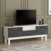 Resim Meltem Çelik - BMdekor BMdekor Tv Sehpası Ses Beyaz Mermer Desen 150 cm 