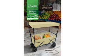 Resim Kiwi KFW-391 Katlanabilir Su Geçirmez Market Arabası Bej 
