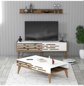 Resim Variant Valensiya 140cm Tv Ünitesi Ve Orta Sehpa Takımı - Ceviz / Beyaz 