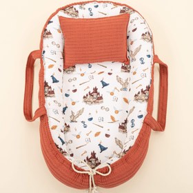 Resim Babynest ve Yastık- Çift Taraflı - Kiremit Örgü - Harry 