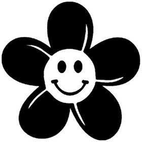 Resim Gülen Papatya Sticker Oto-motor-laptop-duvar-dekor 10 X 10 Cm 