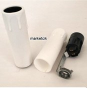 Resim Büyük Beyaz E14 Mum Duy Dekoratif Standart Avize Ampul Duyu 