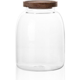 Resim The Mia Ahşap Kapaklı Cam Kavanoz 14x19 Cm Cam0505 Şeffaf 