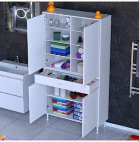Resim Eliusta Nexa Modüler Dolap 90 Cm Banyo/mutfak Dolabı Extra Kullanım Alanlı 90x173x32,5 Cm Beyaz Dolap Beyaz 