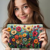 Resim Canlı Çiçek Desenli Polyester Seyahat Çantası - Güvenli Fermuar, Kadınlar İçin Renkli Çiçek Tasarımı, Doğum Günleri veya Noel İçin İdeal Hediye, Seyahat Makyaj Çantası | Canlı Çiçek Desenli | Dayanıklı Fermuar Kapatma, Makyaj Çantaları 