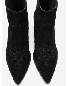Resim Luvishoes Julıeta Siyah Süet Hakiki Deri Kadın Western Bot Siyah 