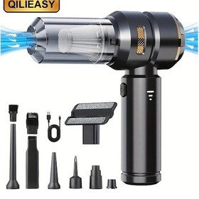 Resim Fochsia Qılıeasy 100w Yüksek Güçlü Kablosuz El Süpürgesi 16000pa Siyah Güçlü Emişli Mini Araç Süpürgesi 2000mah Pil Ev Ve Araç İçin 