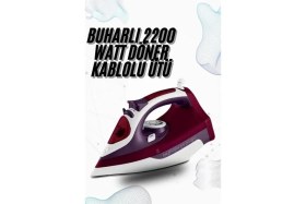 Resim Buharlı Kablolu Ütü 2200 Watt Kireçlenme Önleyici Şok Buharlı Midastech 