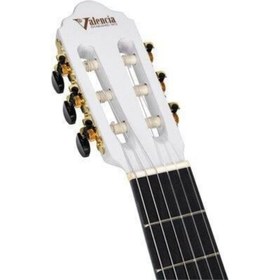 Resim Valencia VC104TWT 4/4 Klasik Gitar - Beyaz (Başlangıç Seviyesi) | Tam Boy Gövde, Sap Ayar Çeliği, Şık Parlak Beyaz Kaplama ve Yeni Başlayanlar İçin Dengeli Tuşe 