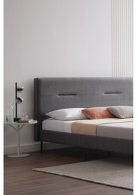 Resim Sovene Başlıklı Karyola 2'li Set - Koyu Gri 